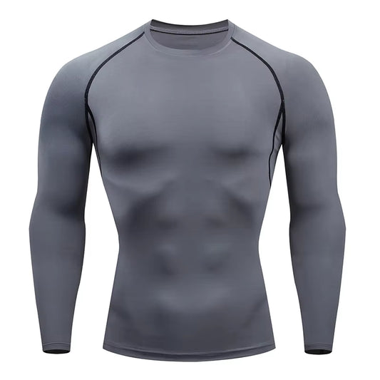 Men Compression Running T-Shirt Fitness Tight Long Sleeve Sport Shirts Training Jogging Tops Gym Sportswear Dry Fit Rashgard